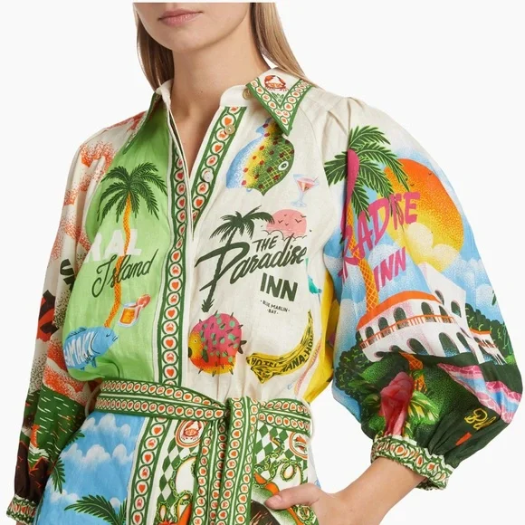 NWT Alemais Paradiso Linen Mini Dress Anthropologie